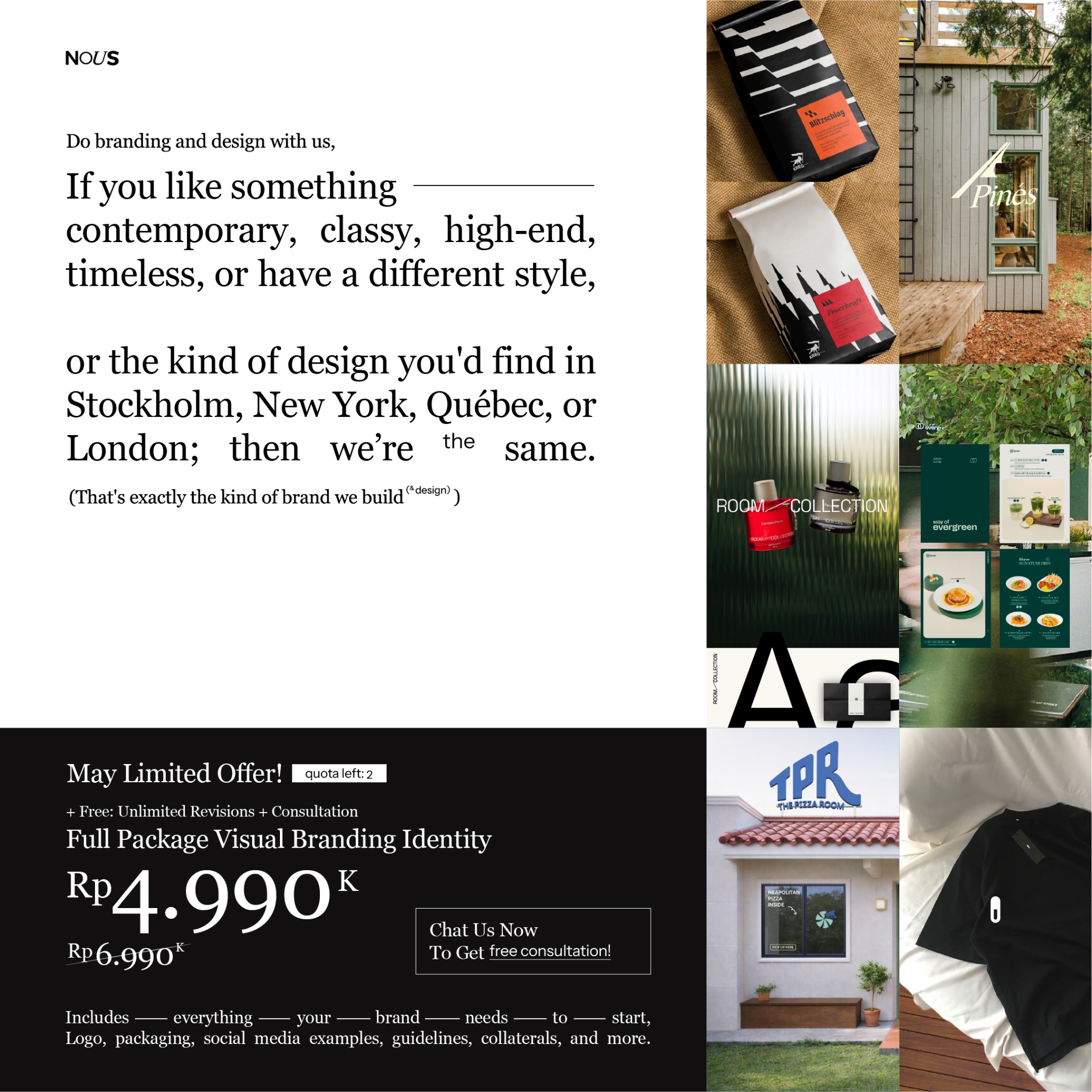 Nous Bureau Facebook ad: Building a brand is not only by a…