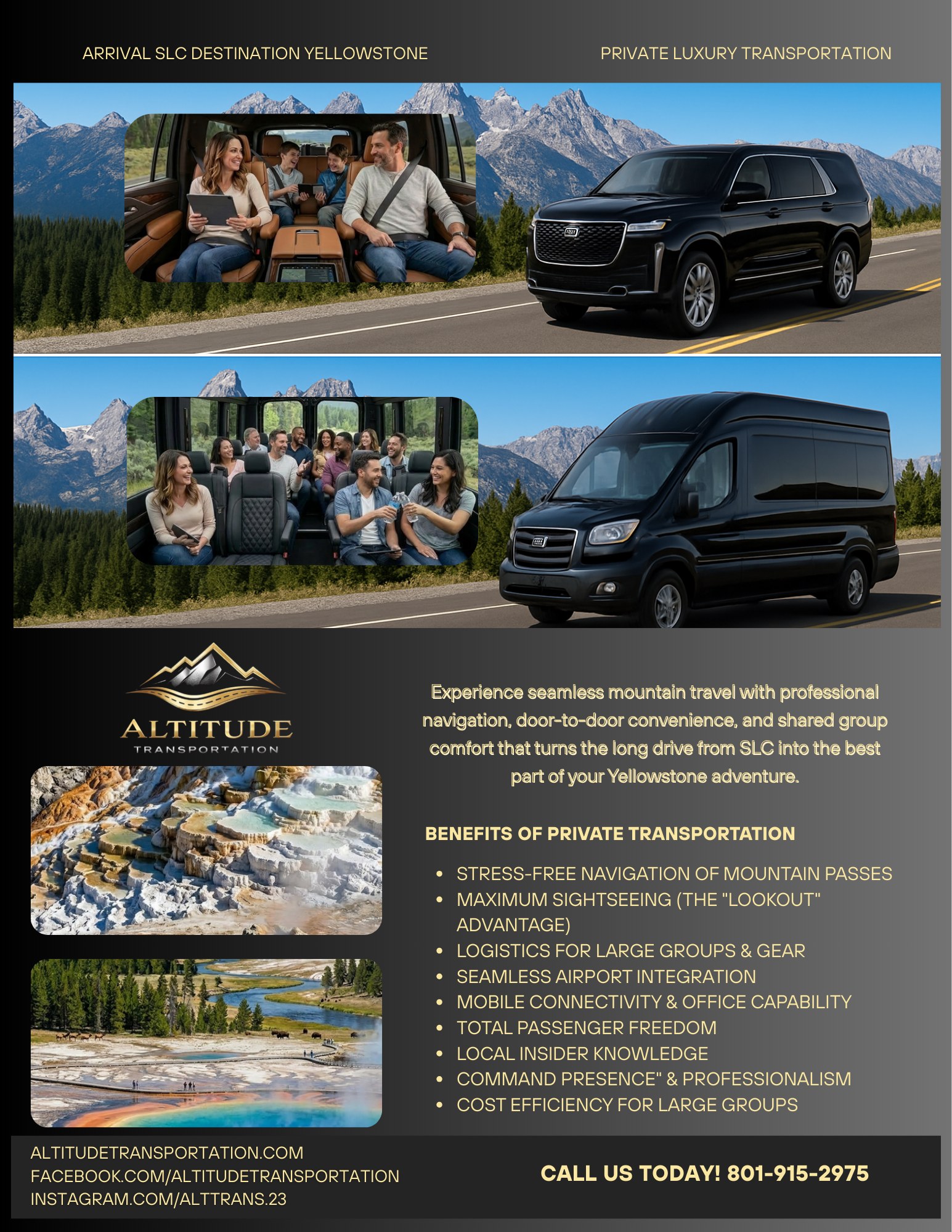 Altitude Transportation Facebook ad: Planning a trip to Yellowstone or Jackson Hole?