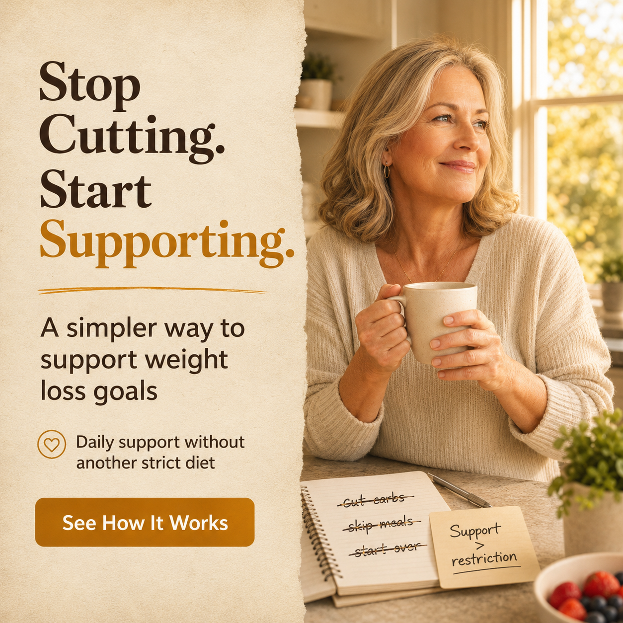 Dr Rebecca Collins - Weight Loss Coach Facebook ad: Not Another Harsh Fat-Burner