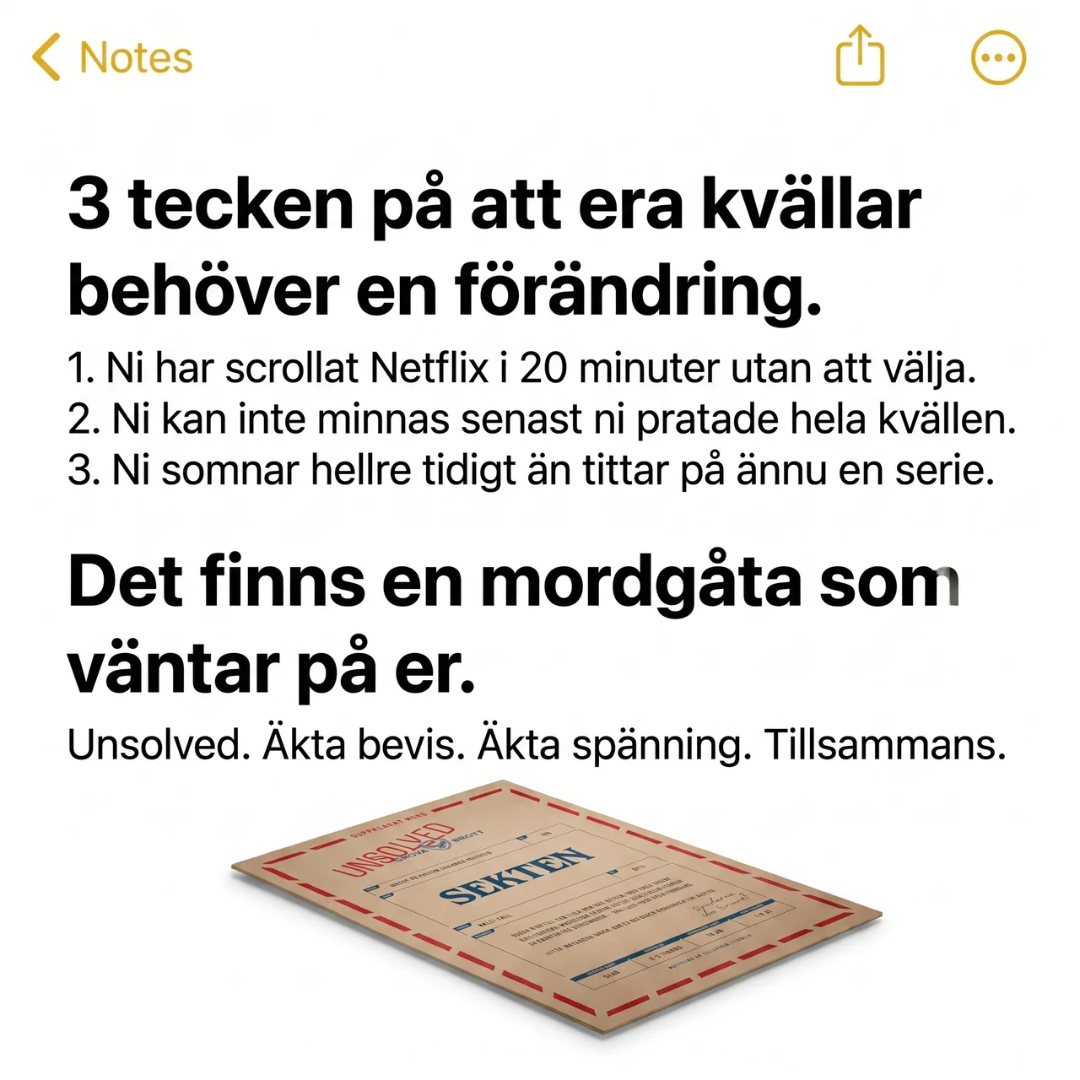 ARKIV by Unsolved - Mordgåtor att lösa hemma Facebook ad