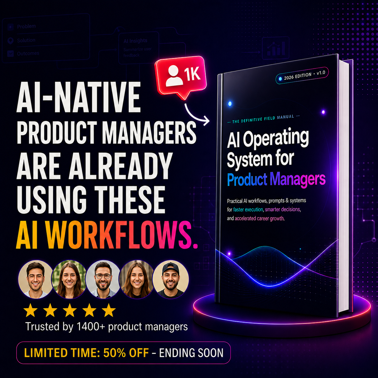 Creator Lab Facebook ad: This AI Product Manager Playbook is helping PMs