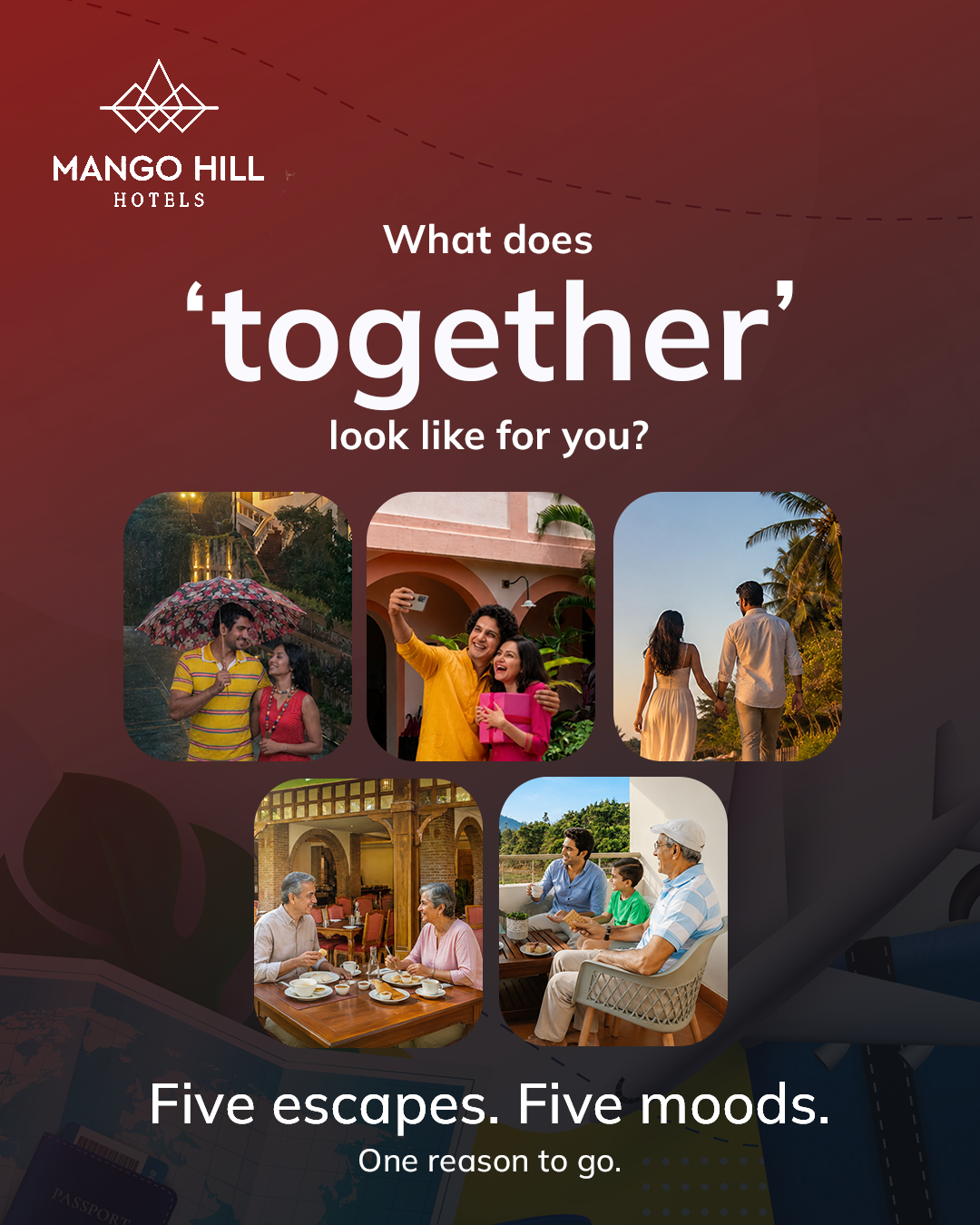 Mango Hill Resorts & Hotels Facebook ad: Together looks different for everyone.