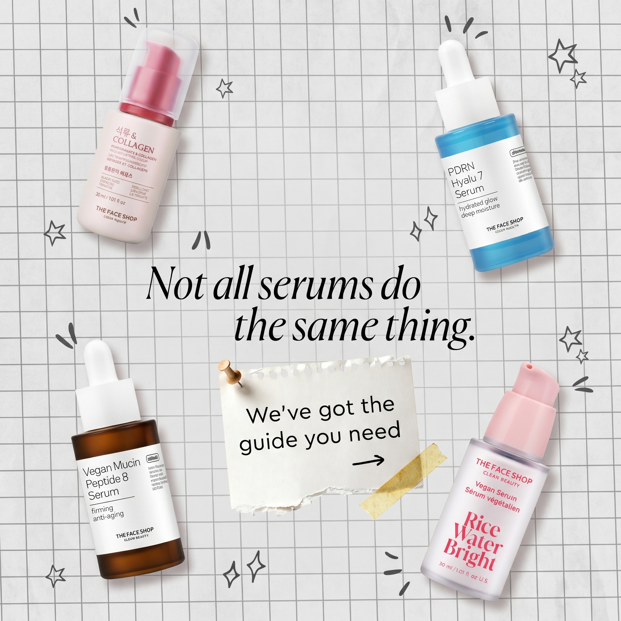 Thefaceshop INDIA Facebook ad: One serum doesn't fit every skin concern.