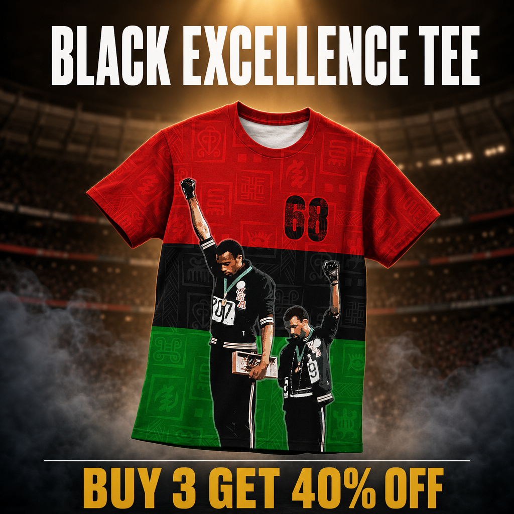 Melaninful Facebook ad: Buy 3 Get 40% OFF: Black Excellence Tees
