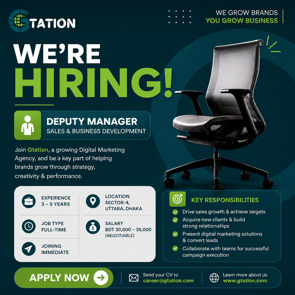 Gtation Facebook ad: Join Our Team!