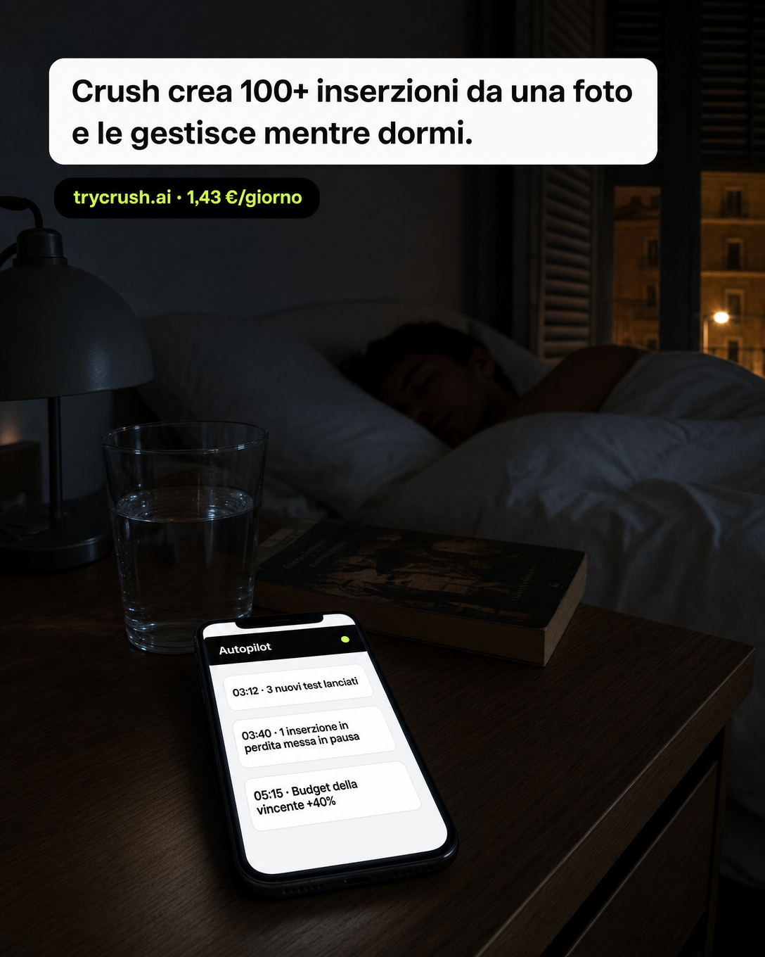 trycrush.ai Facebook ad: Inserzioni gestite mentre dormi