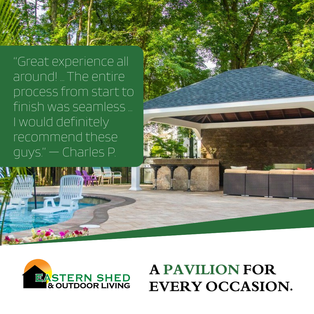 Eastern Shed & Outdoor Living Facebook ad: A Pavilion for Every Occasion.