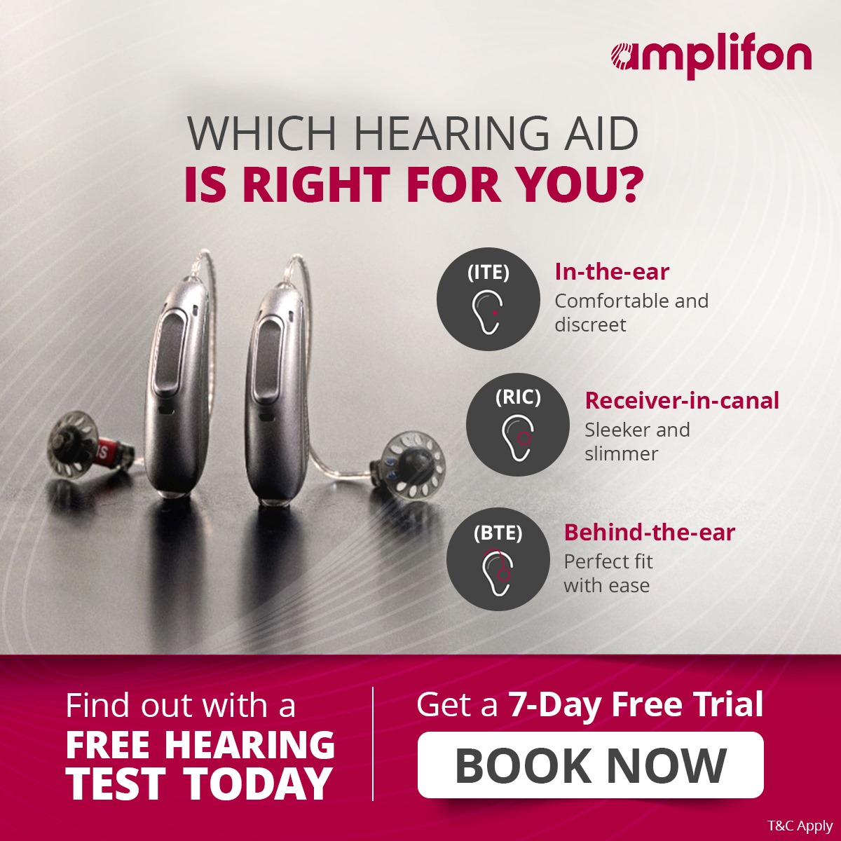 Amplifon India Pvt. Ltd. Facebook ad: Top Audiologists, Expert Care