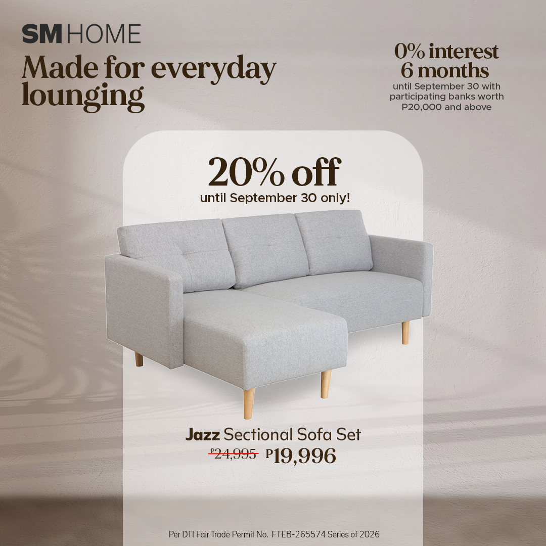 SM Home Facebook ad: The right sofa creates room for lounging, hosting…