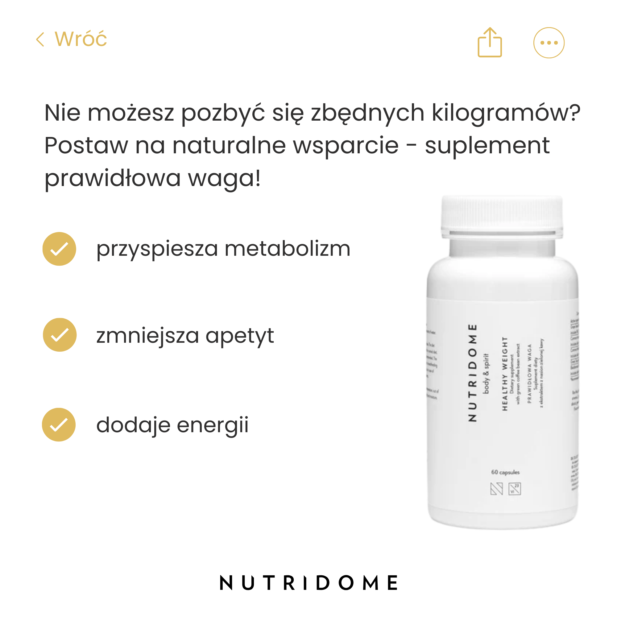 NUTRIDOME Facebook ad