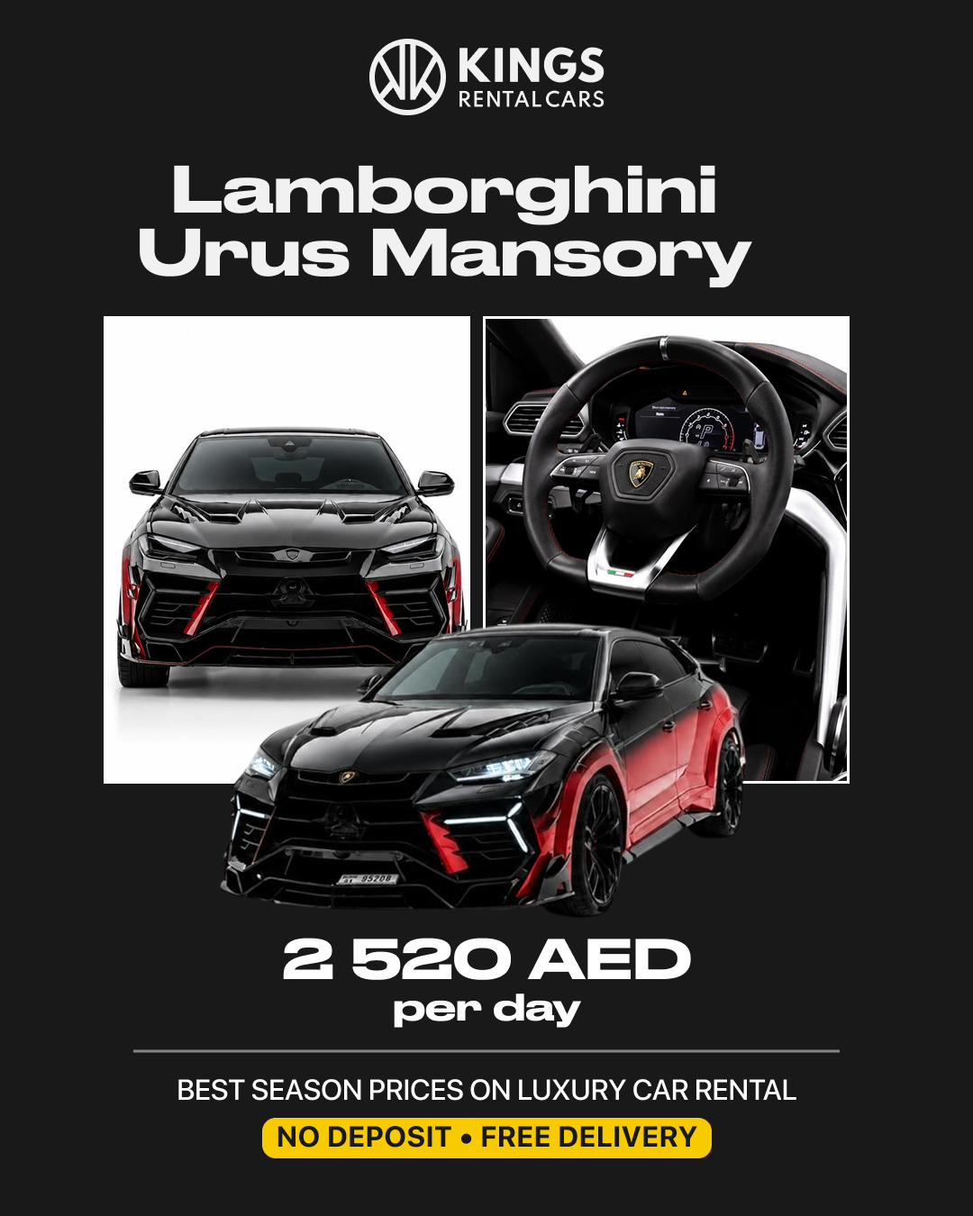 Kings Rental Cars in Dubai Facebook ad