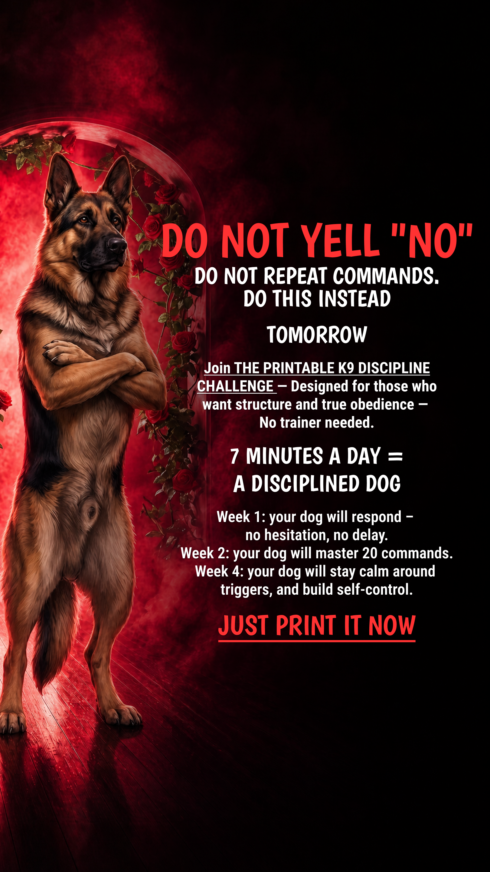 Dog Training Program Facebook ad: Take the lead. Start now