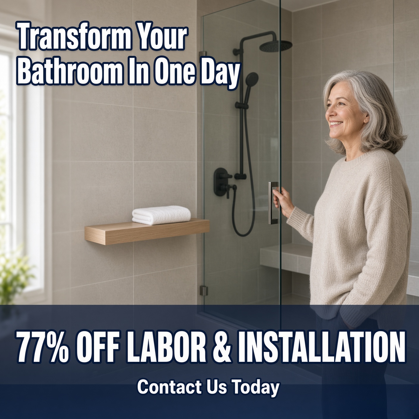 Five Star Bath Solutions Facebook ad: 77% OFF Labor & Installation
