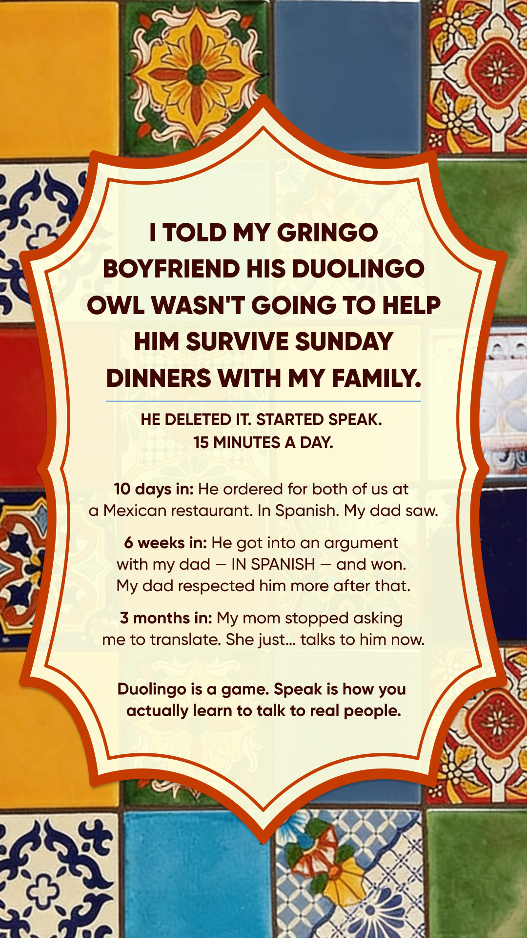 Speak Facebook ad