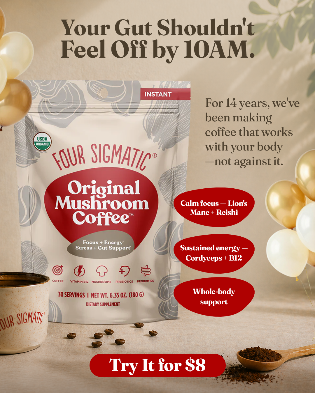 Four Sigmatic Facebook ad