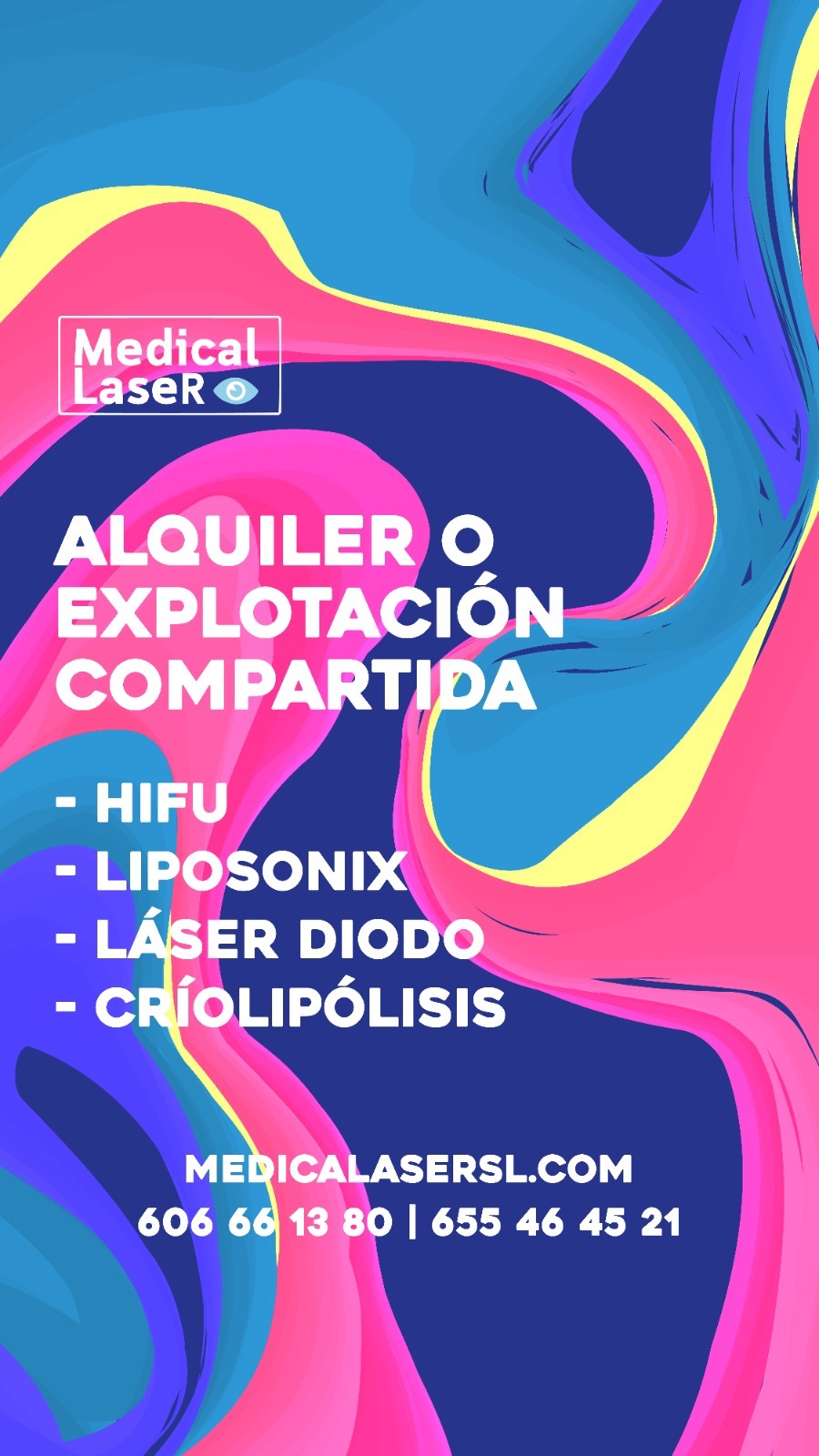 Laser center sl Facebook ad: Alquiler de aparatología estética por semanas y meses