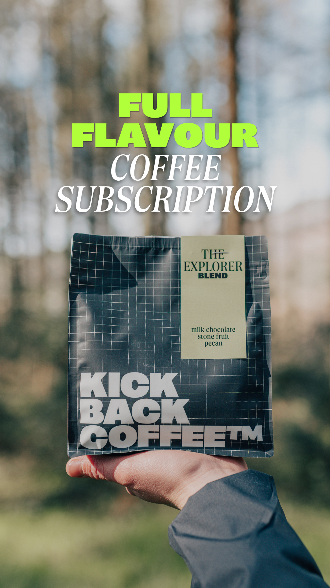 Kickback Coffee Facebook ad: Made for adventure