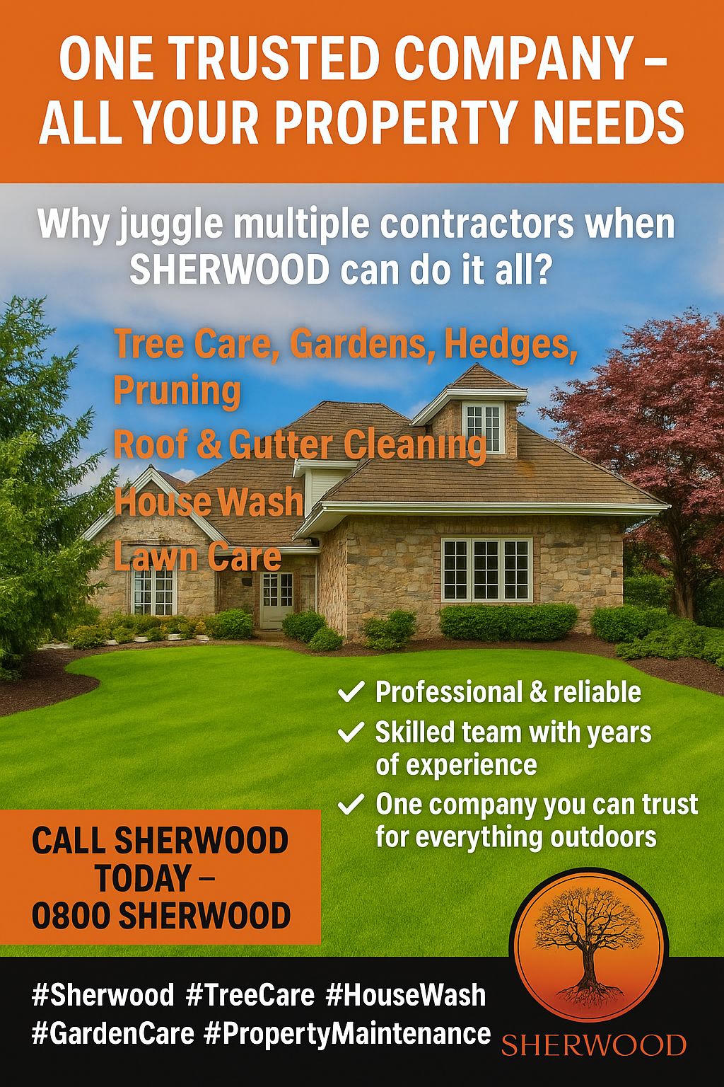 Sherwood NZ Facebook ad: One Trusted Company, All Your Property Needs