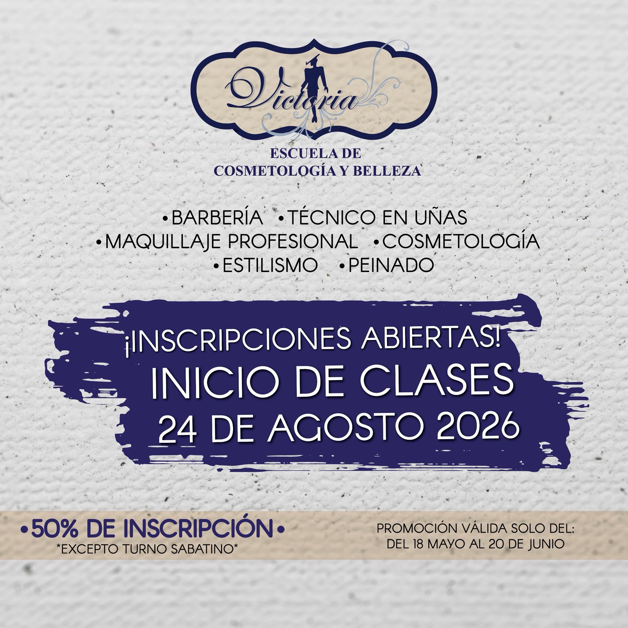 Escuela Victoria Facebook ad from May 25, 2026