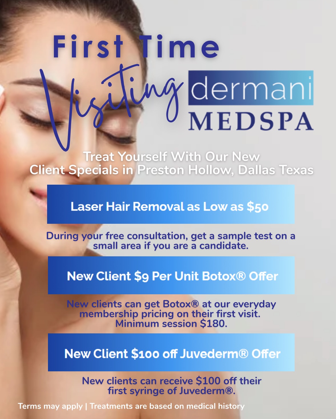 dermani MEDSPA Preston Hollow Facebook ad from Mar 18, 2026