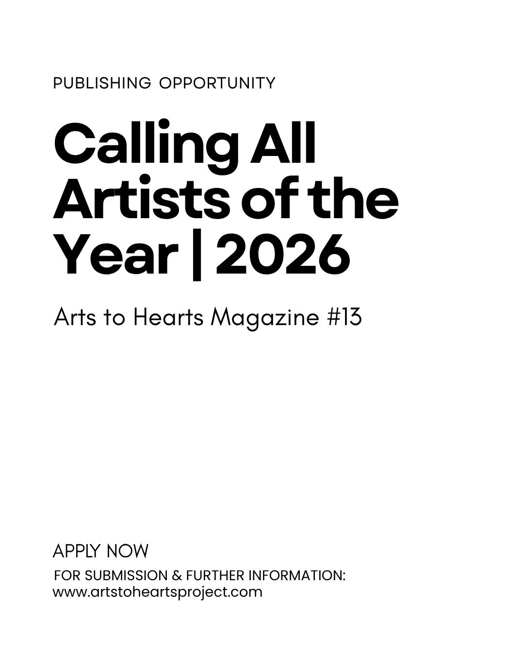 Arts To Hearts Project Facebook ad: Open Call: Artists Wanted!