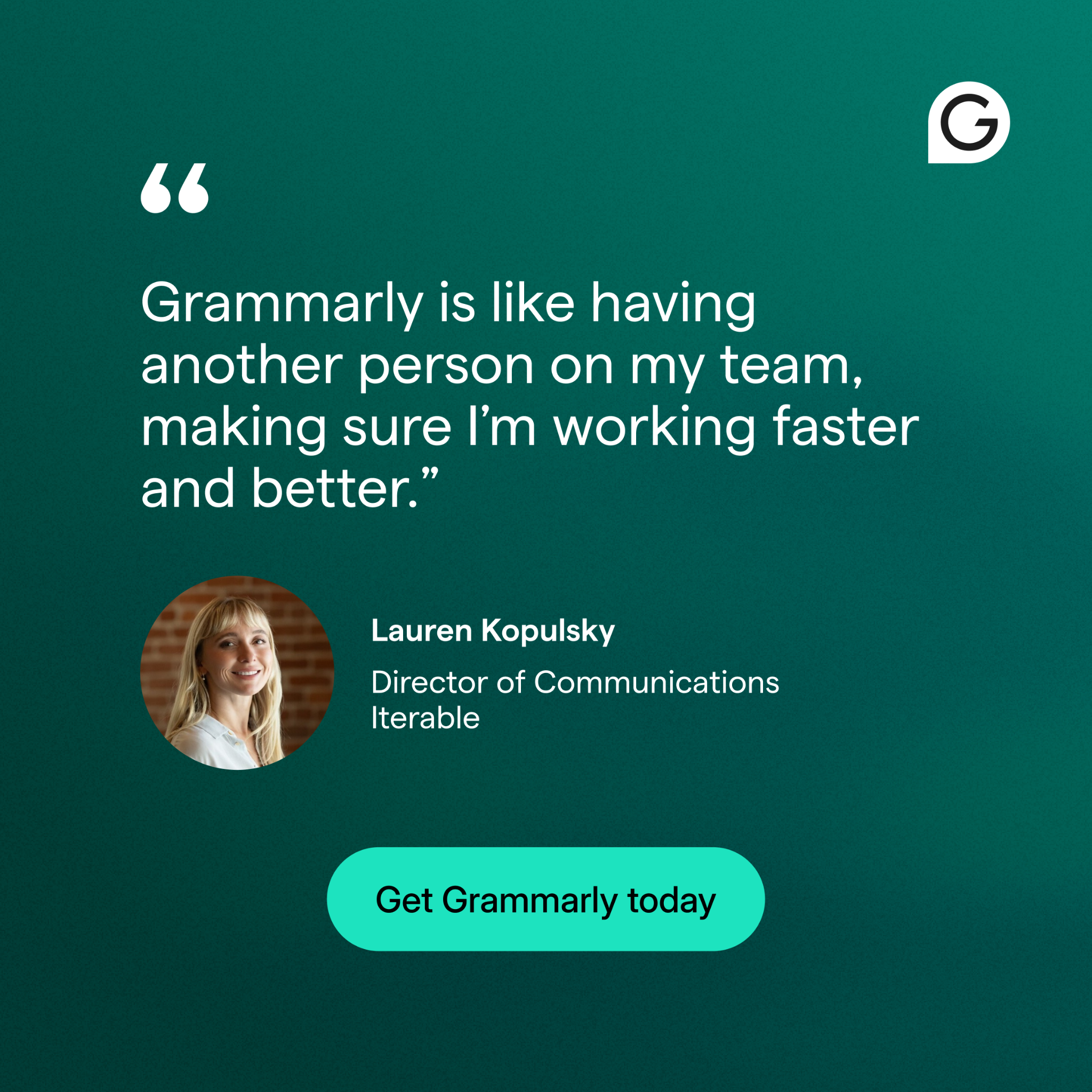 Grammarly Facebook ad