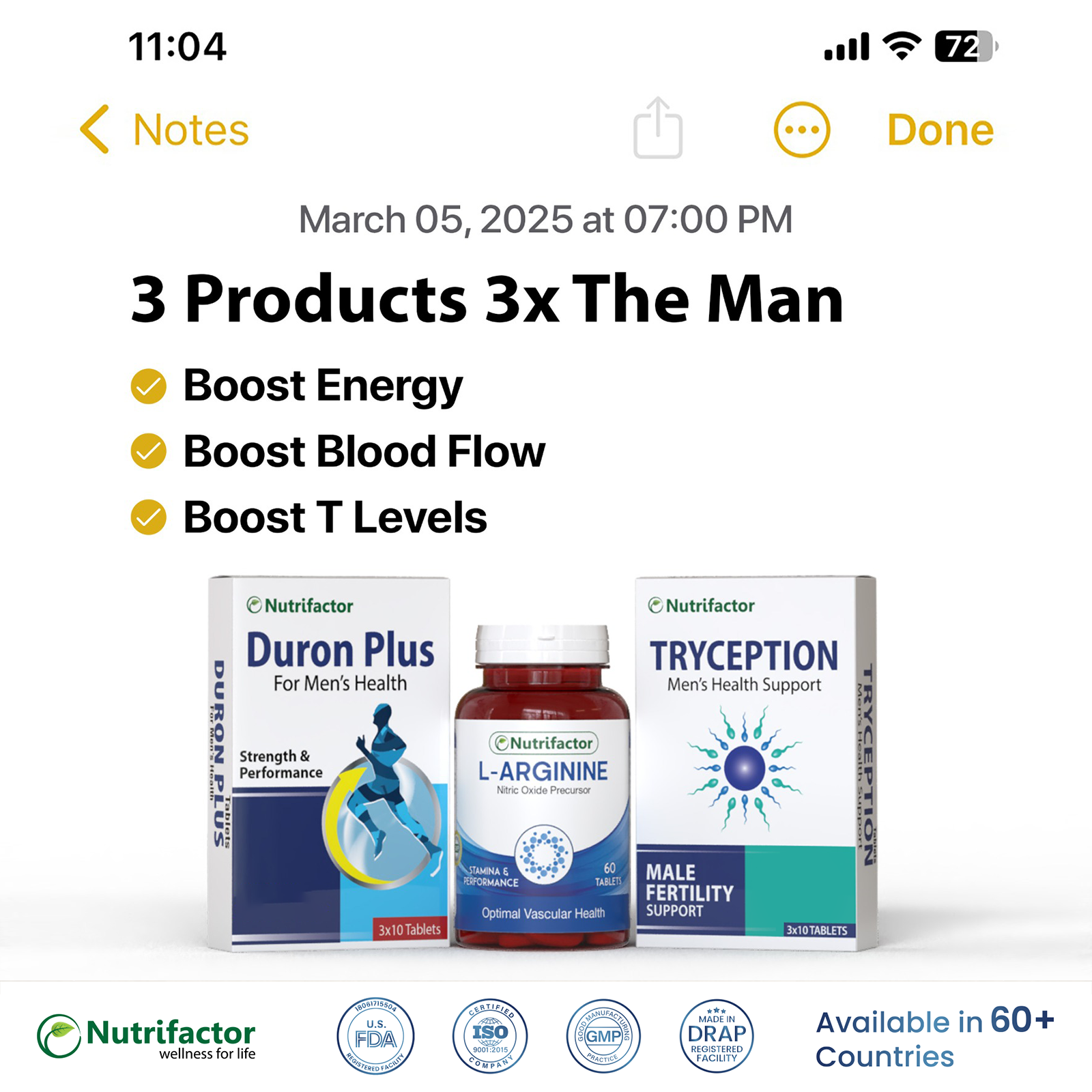 Nutrifactor Middle East Facebook ad