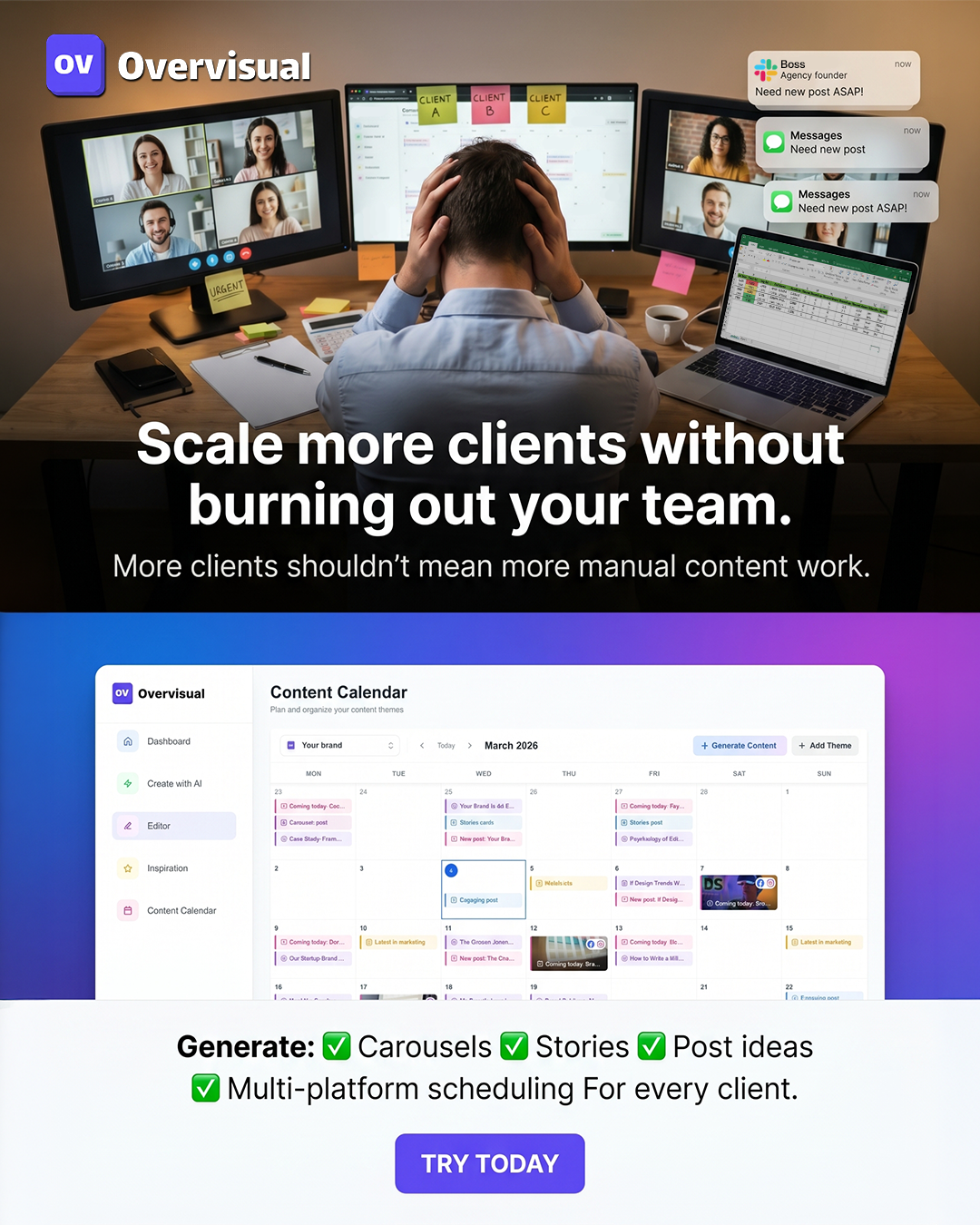Overvisual Facebook ad