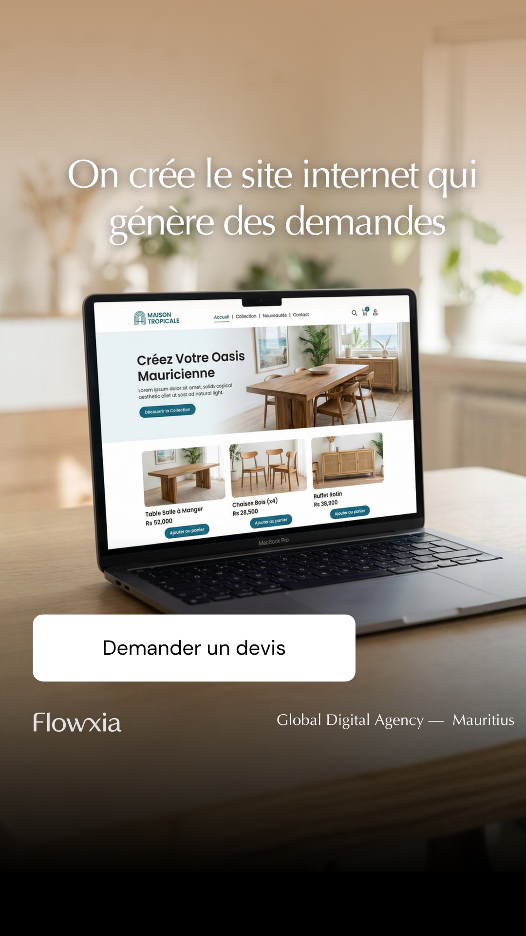 Flowxia - Agence Digitale à Maurice Facebook ad from Feb 19, 2026