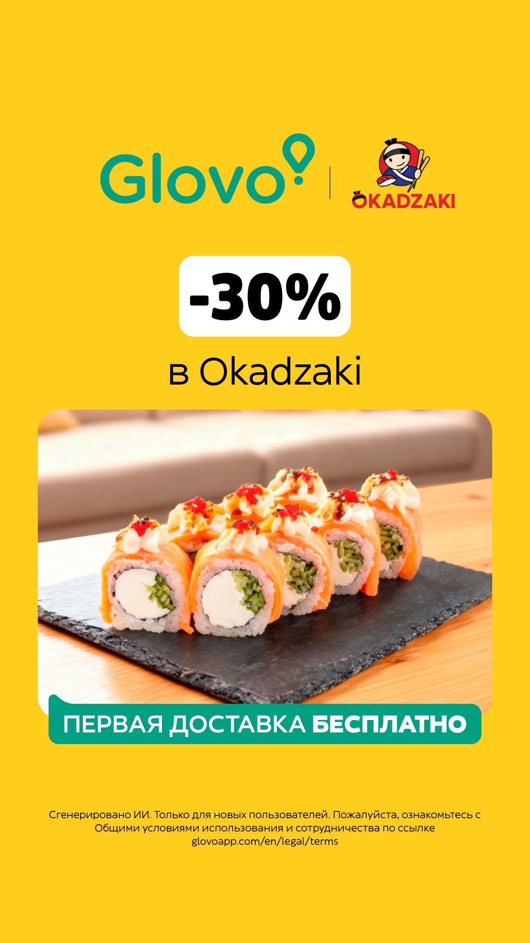 Glovo Facebook ad: Заказать Glovo