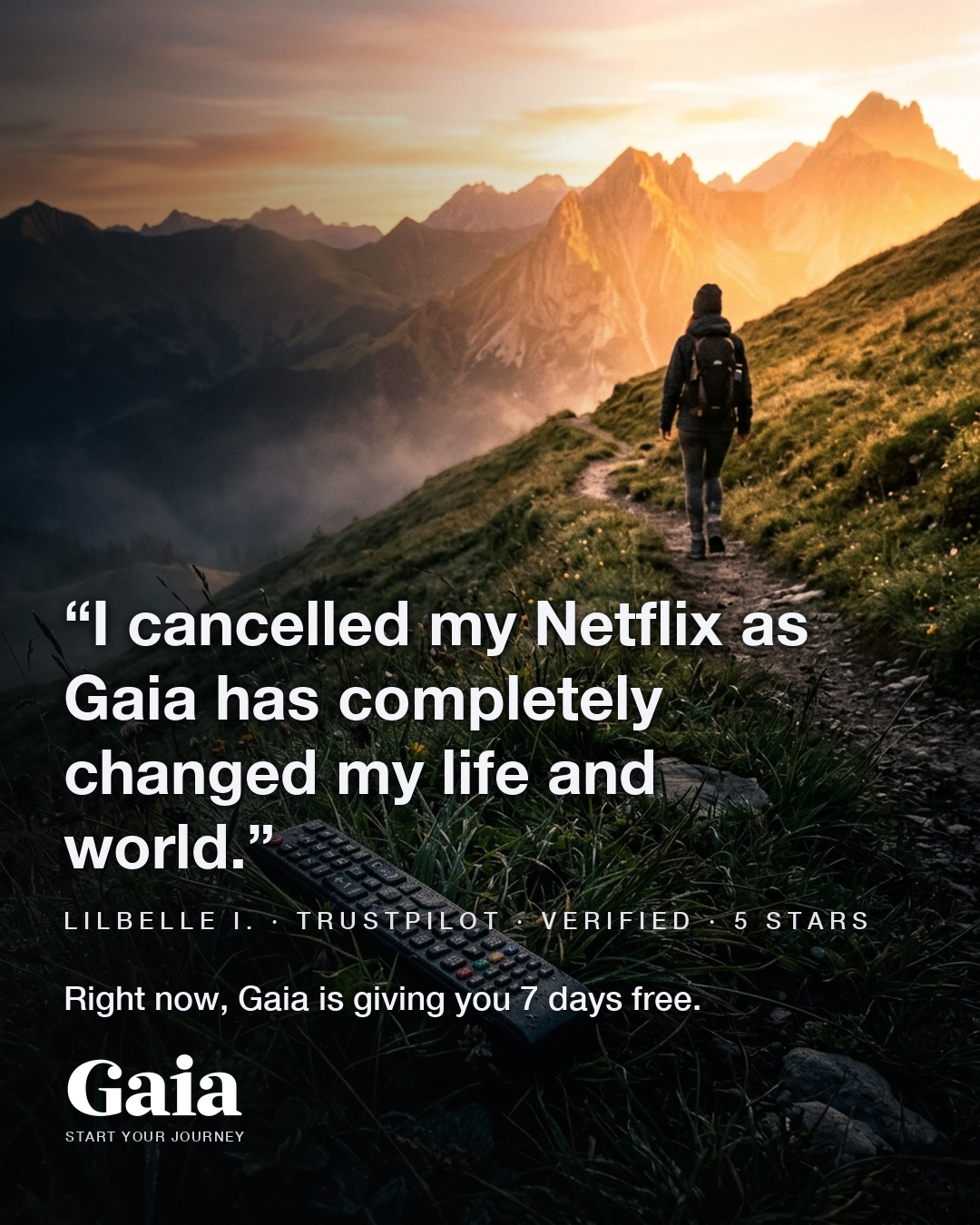 Gaia Facebook ad: I cancelled my Netflix