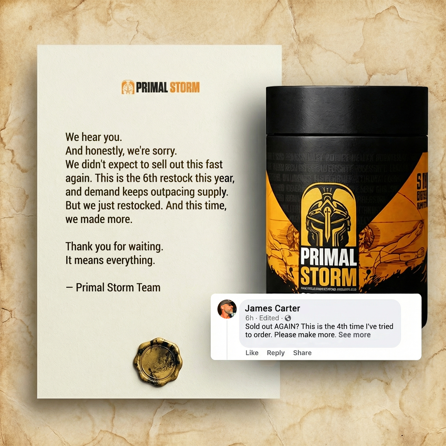 Primal Storm Facebook ad