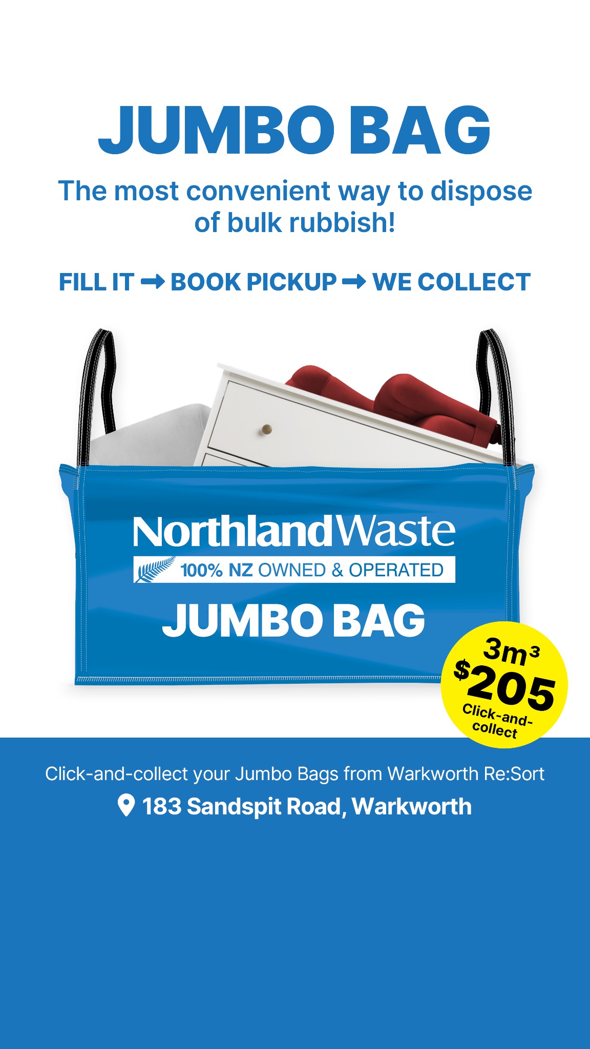 Northland Waste Warkworth Facebook ad from Jun 3, 2025