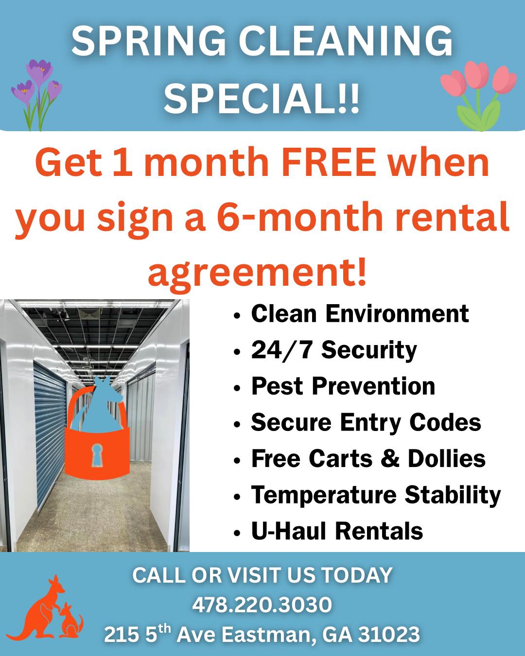 Kangaroo Storage - Eastman Facebook ad: SPRING CLEANING SPECIAL