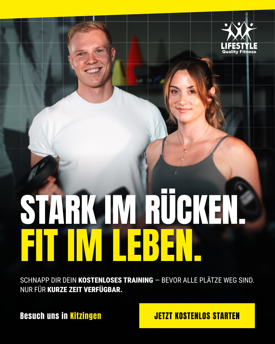 Lifestyle Fitness Facebook ad: Jetzt Probetraining in Kitzingen sichern