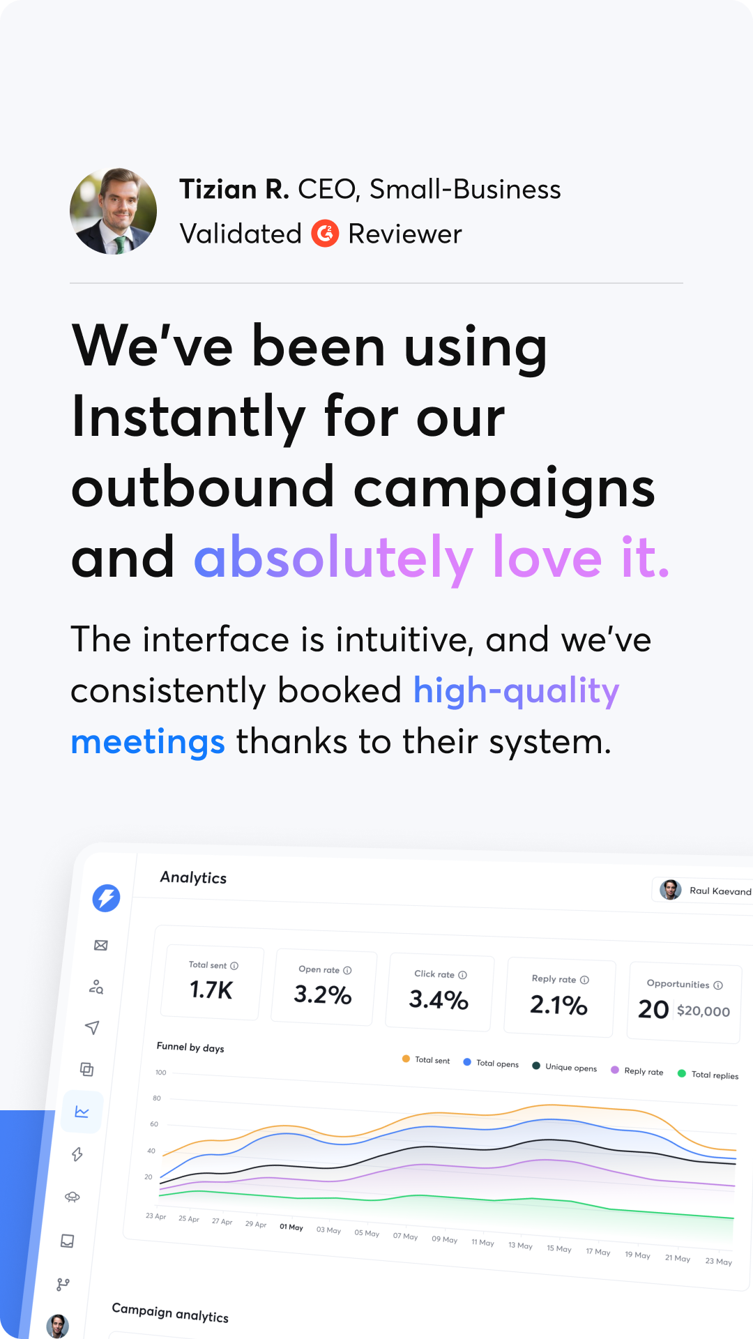 Instantly.ai Facebook ad