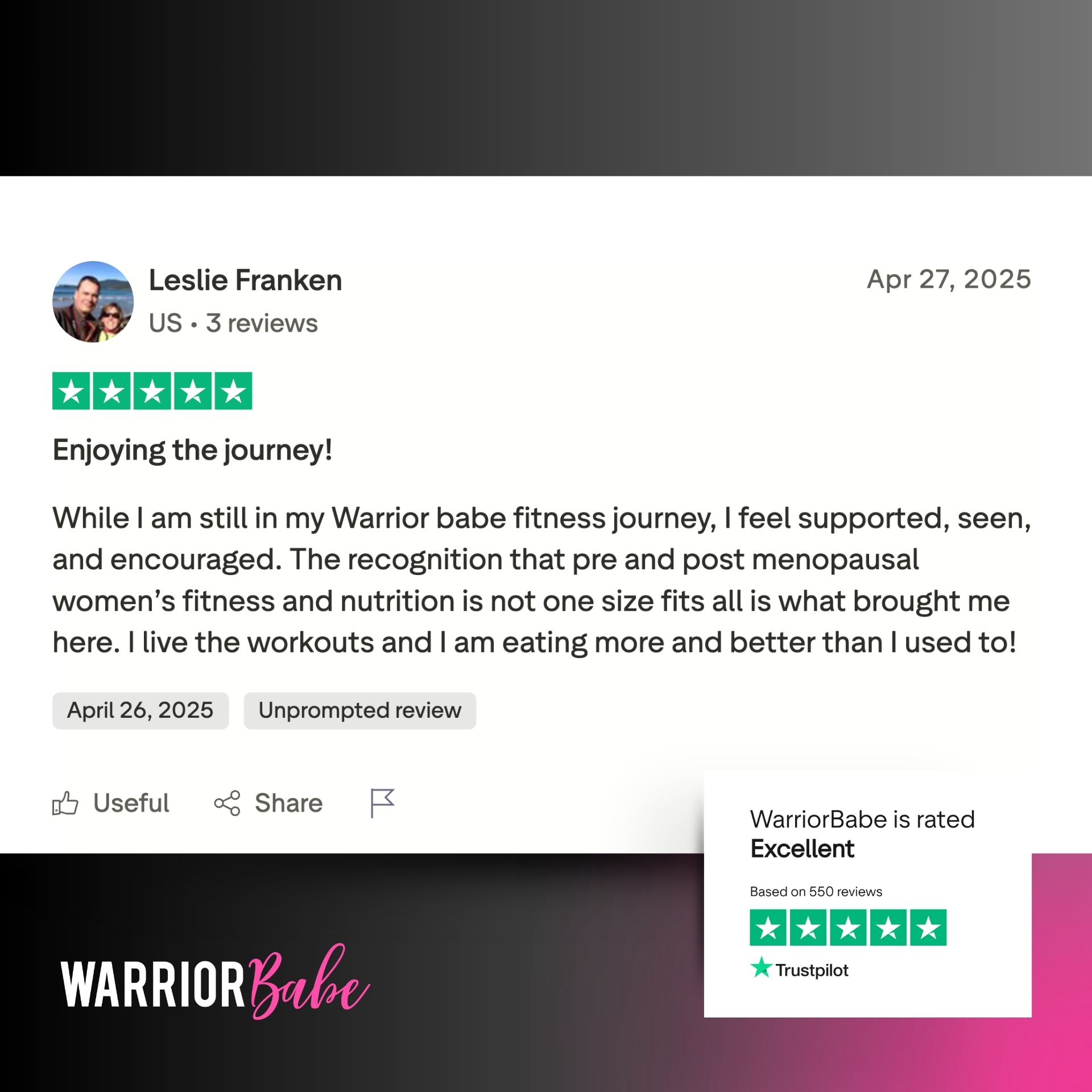 WarriorBabe Facebook ad