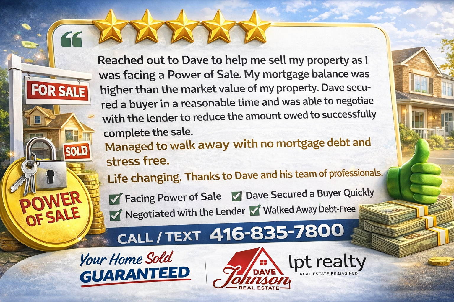 Dave Johnson - Your Home Sold Guaranteed or I'll Buy it Facebook ad: Help with Power of Sale
