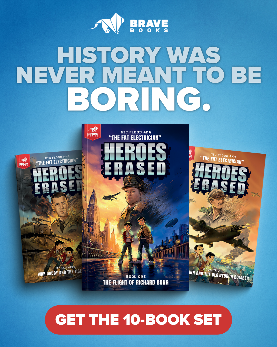 BRAVE Books Facebook ad: Teach Your Son Real WWII History
