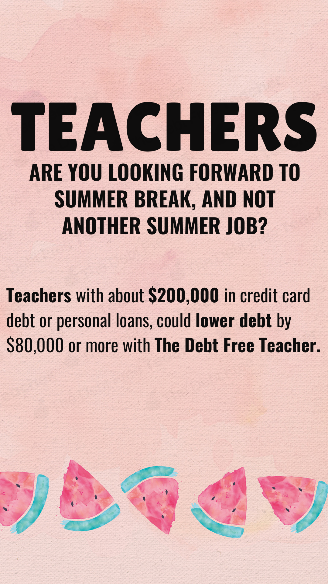 The Debt Free Teacher Facebook ad