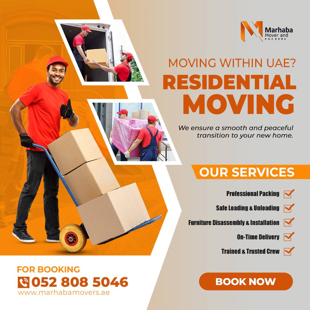 Marhaba Furniture Movers Dubai Facebook ad: Hassle-Free Moving with MARHABA MOVERS!