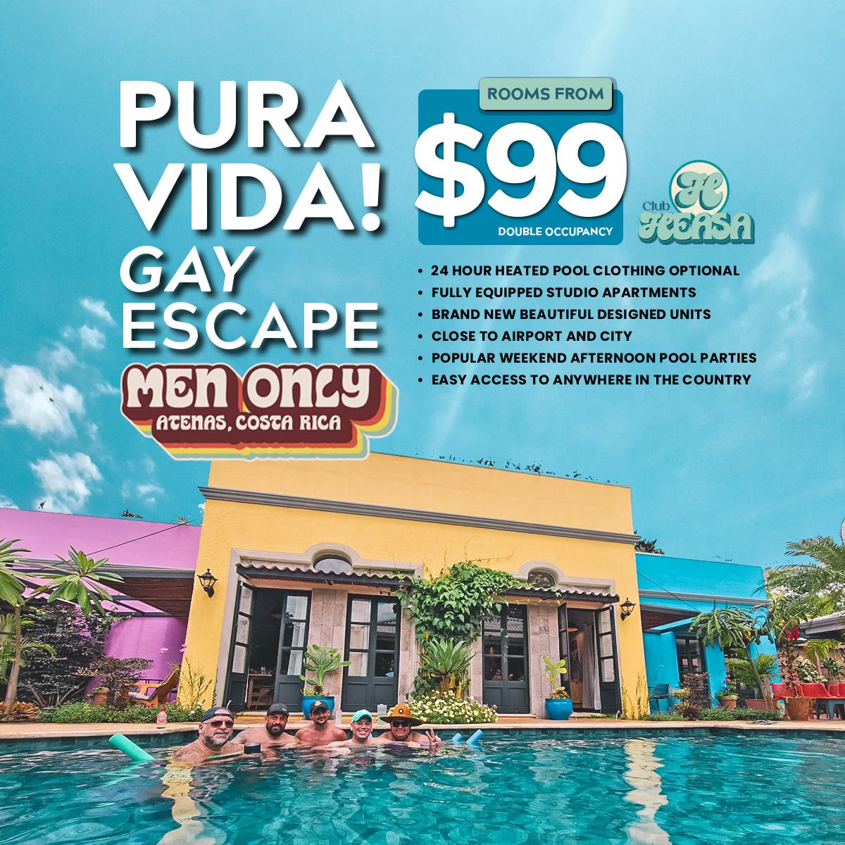 Club HEASA Facebook ad: Escape to Paradise!