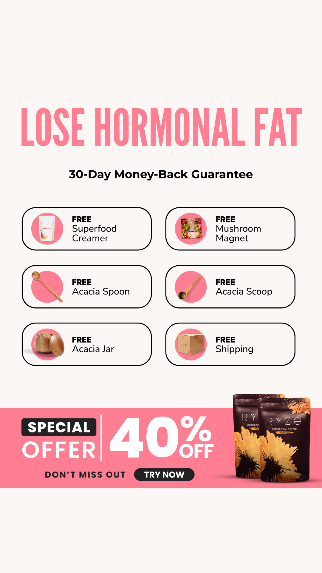 RYZE Superfoods Facebook ad