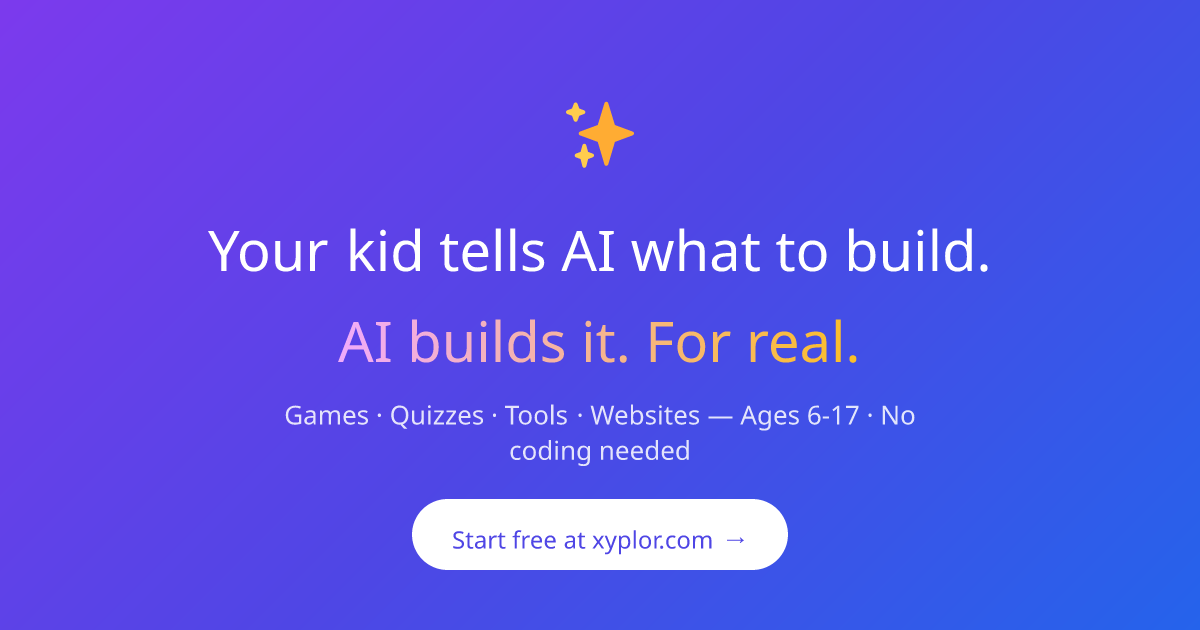 Xyplor Facebook ad: Xyplor, AI-Native Learning for Kids Ages 6-18