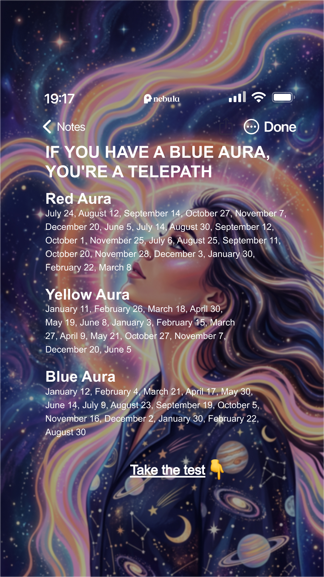 Nebula: Aura Power Reading Facebook ad