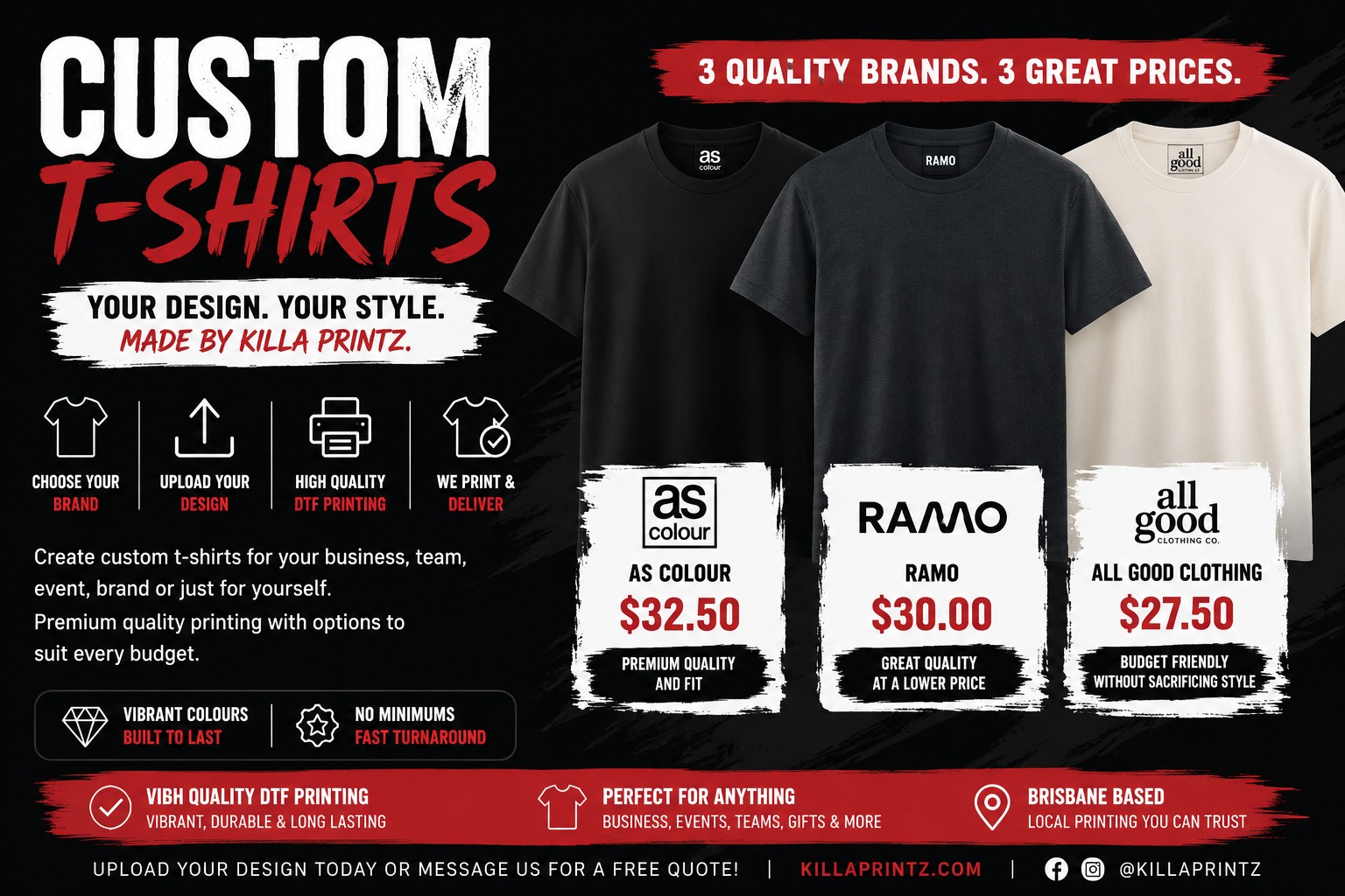 Killa Printz Facebook ad: Custom Range