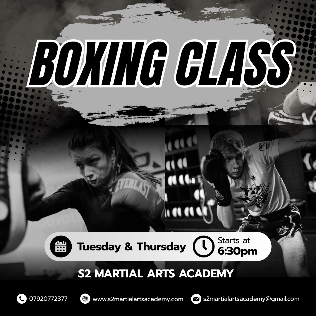 S2 Martial Arts Academy Facebook ad: Beginner Boxing Class