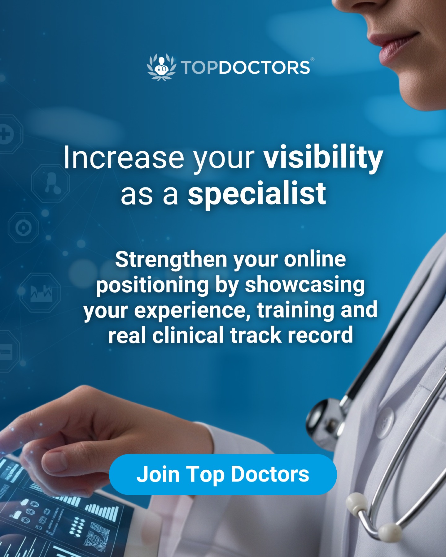 Top Doctors UK Facebook ad: Every specialist builds their professional journey through…