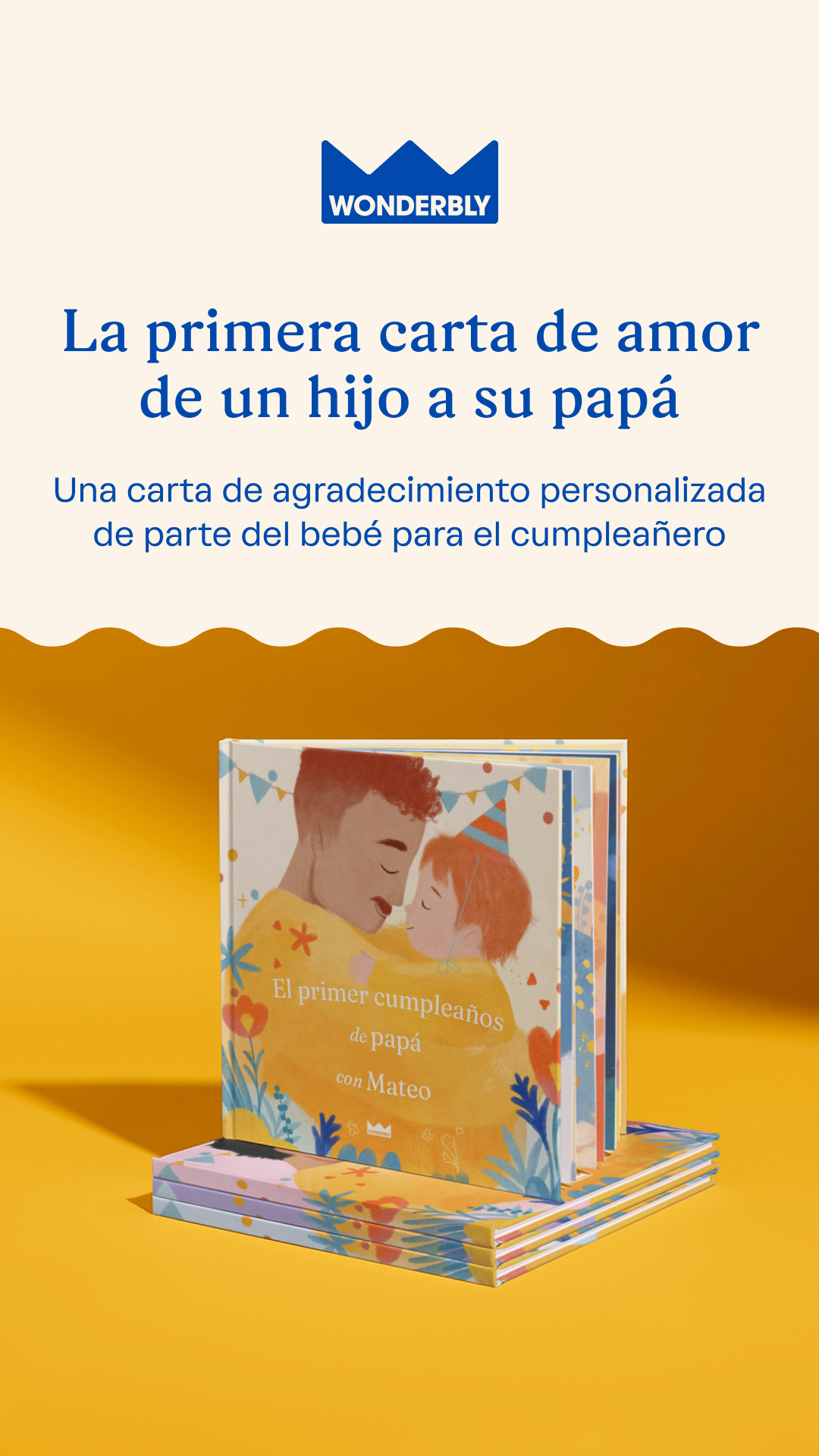 Wonderbly Facebook ad: Feliz cumpleaños, papá