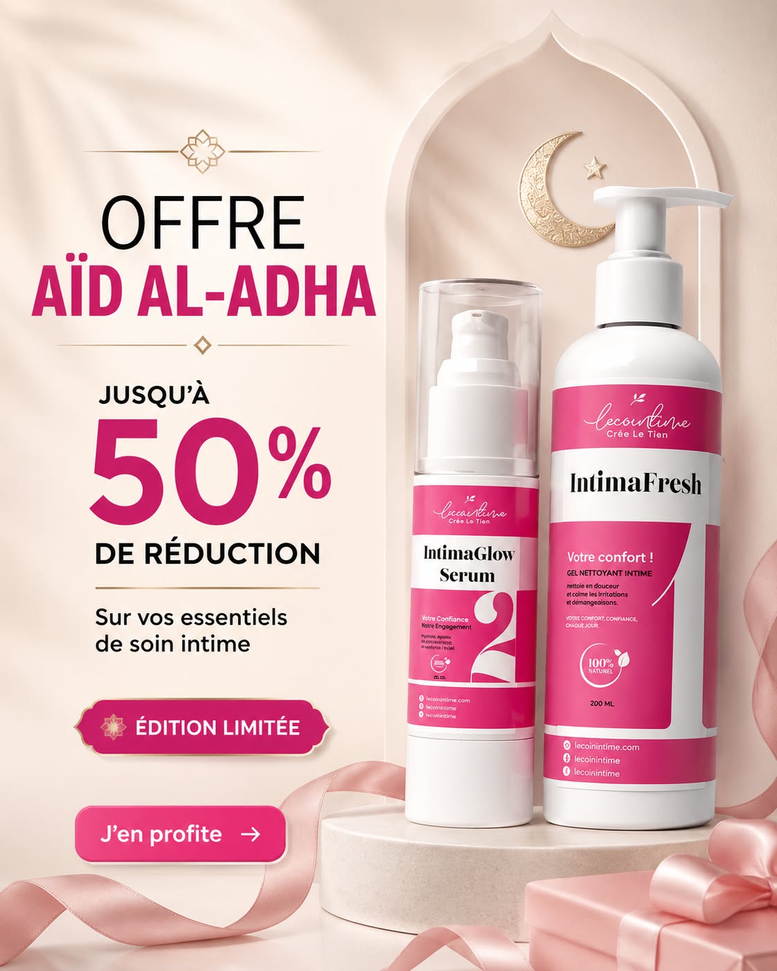Lecoinintime Facebook ad: Un rituel, 50% de réduction